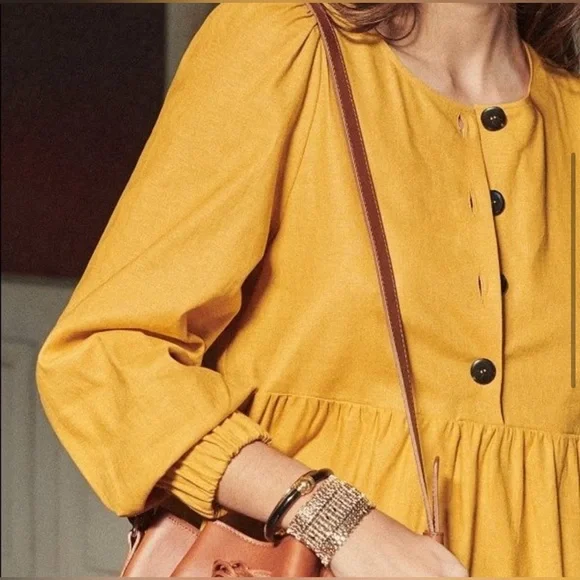 Sezane Goldenrod Long Sleeve Dress - Picture 2 of 6